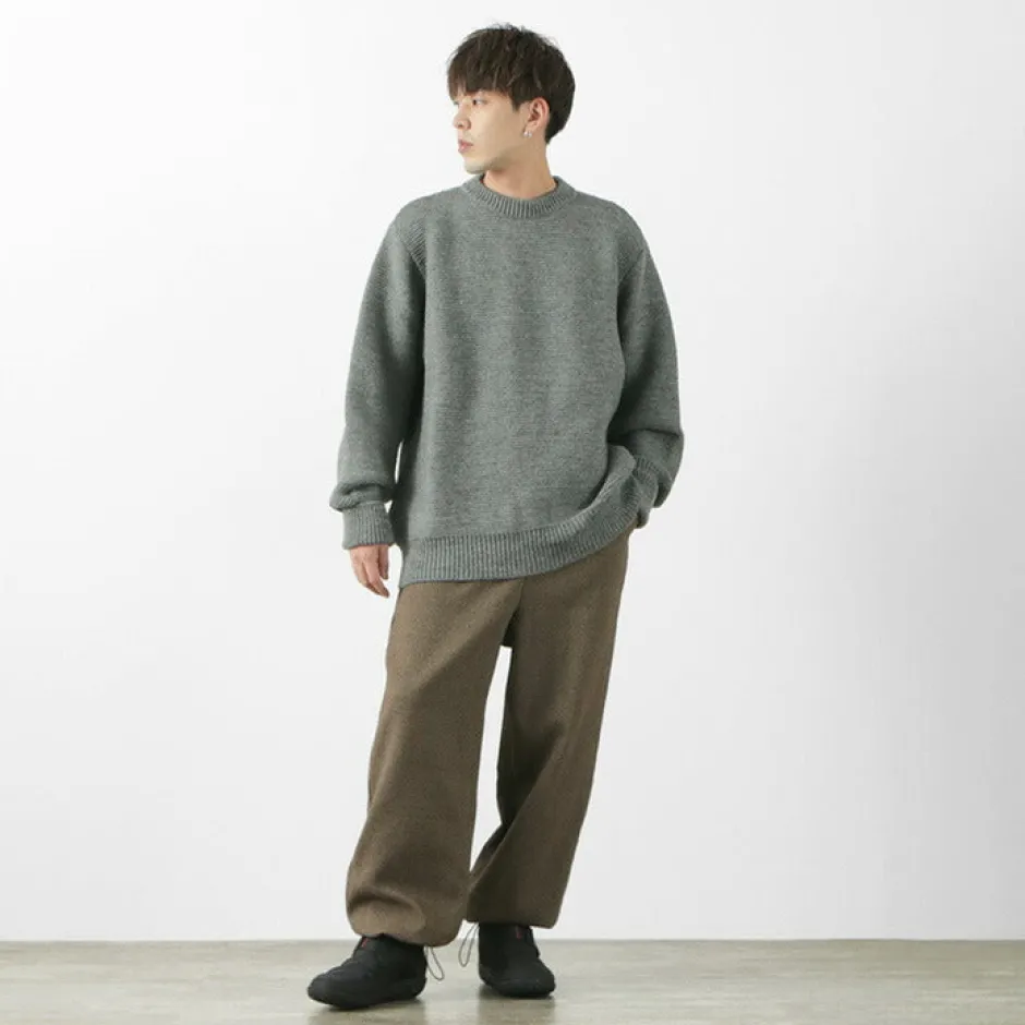 Knits^KERRY WOOLLEN MILLS / 5 Gauge 2 Ply Pearl Stitch Drop Shoulder Crew Neck Knit