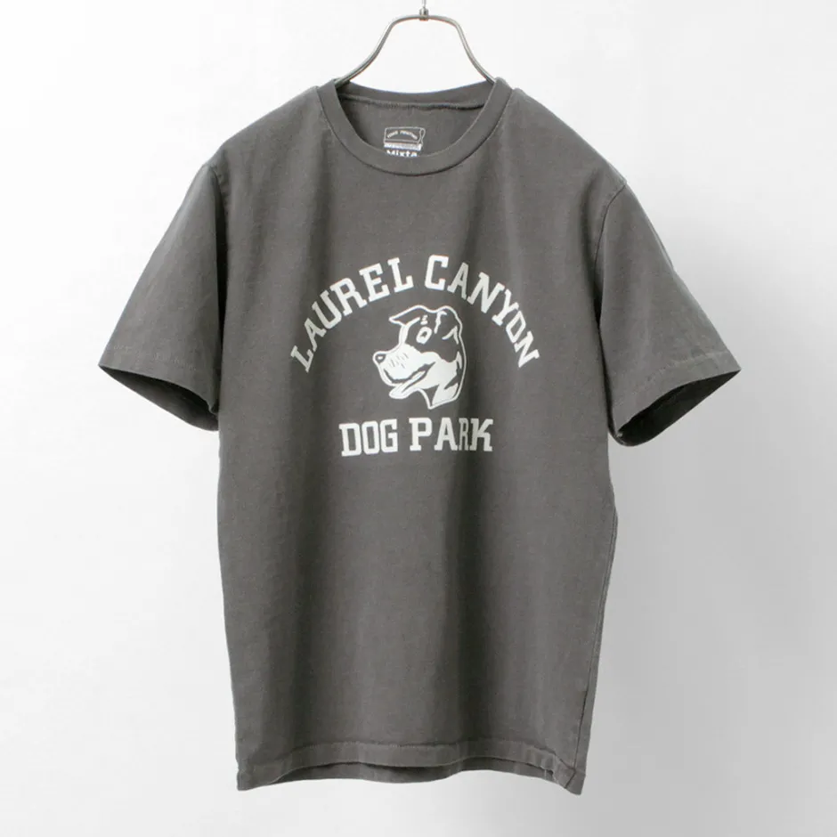 T-Shirts^MIXTA / Basic crew print T-shirt (dog park) black