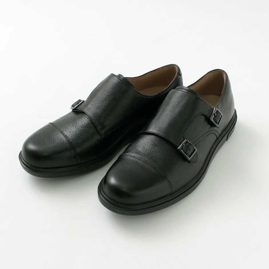 Leather Shoes & Boots^MOONSTAR / Breathable Waterproof Double Monk Strap Leather Shoes black