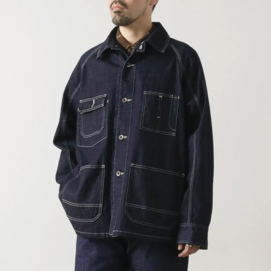 Jackets^ORDINARY FITS / Denim coverall jacket one-wash dark-indigo