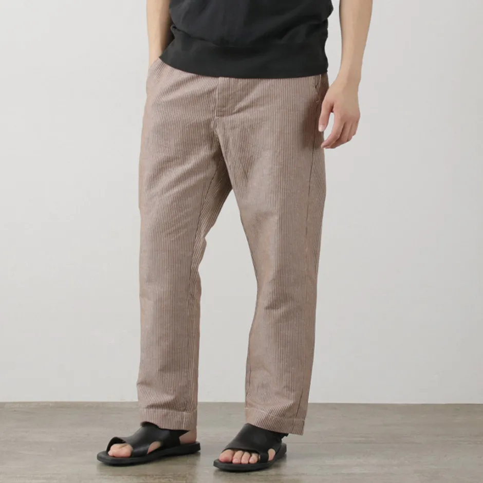 Trousers^PARAGES / Yoga Pants Linen Cotton burgundy