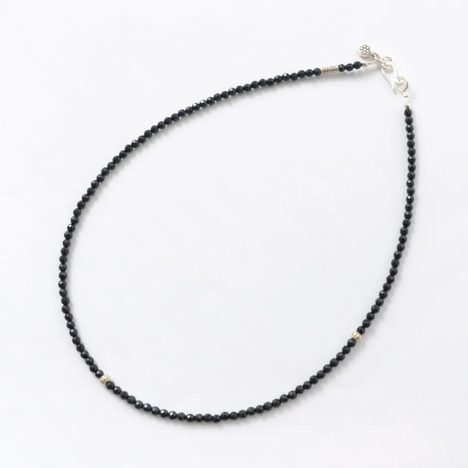 Anklets^PHADUA / onyx bead necklace black