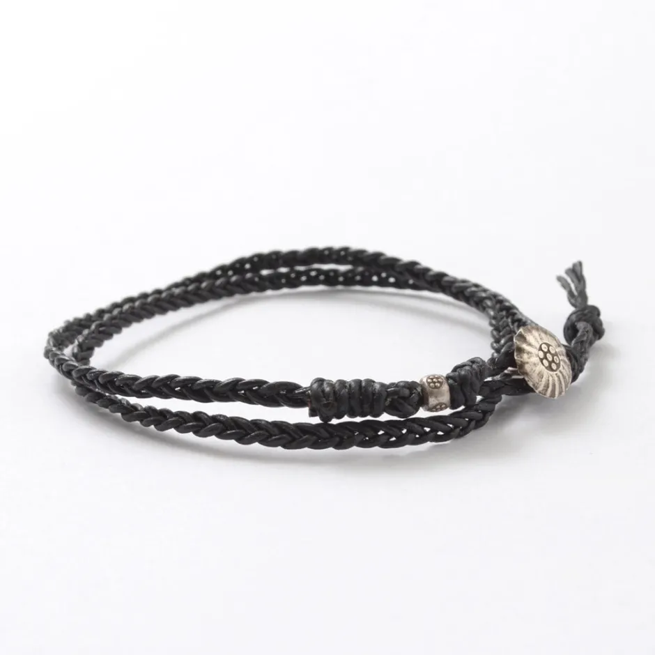 Anklets^PHADUA / Braided 1mm Leather 2 Wrap Anklet