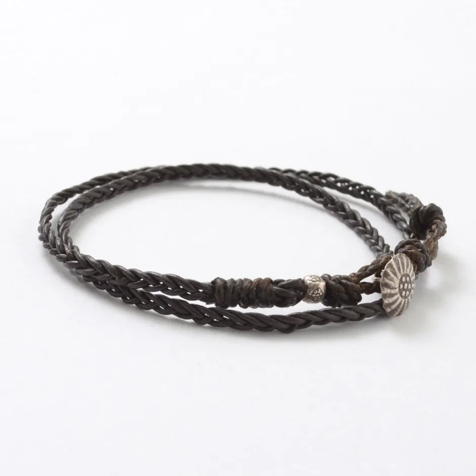 Anklets^PHADUA / Braided 1mm Leather 2 Wrap Anklet