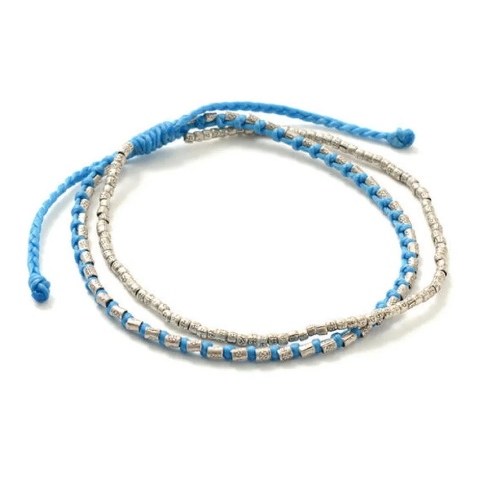 Anklets^PHADUA / Double-Strand Anklet with Silver Wax Cord