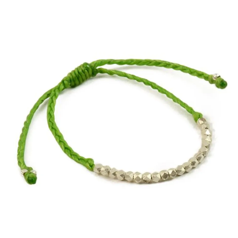 Anklets^PHADUA / Karen Silver Beaded Wax Cord Bracelet