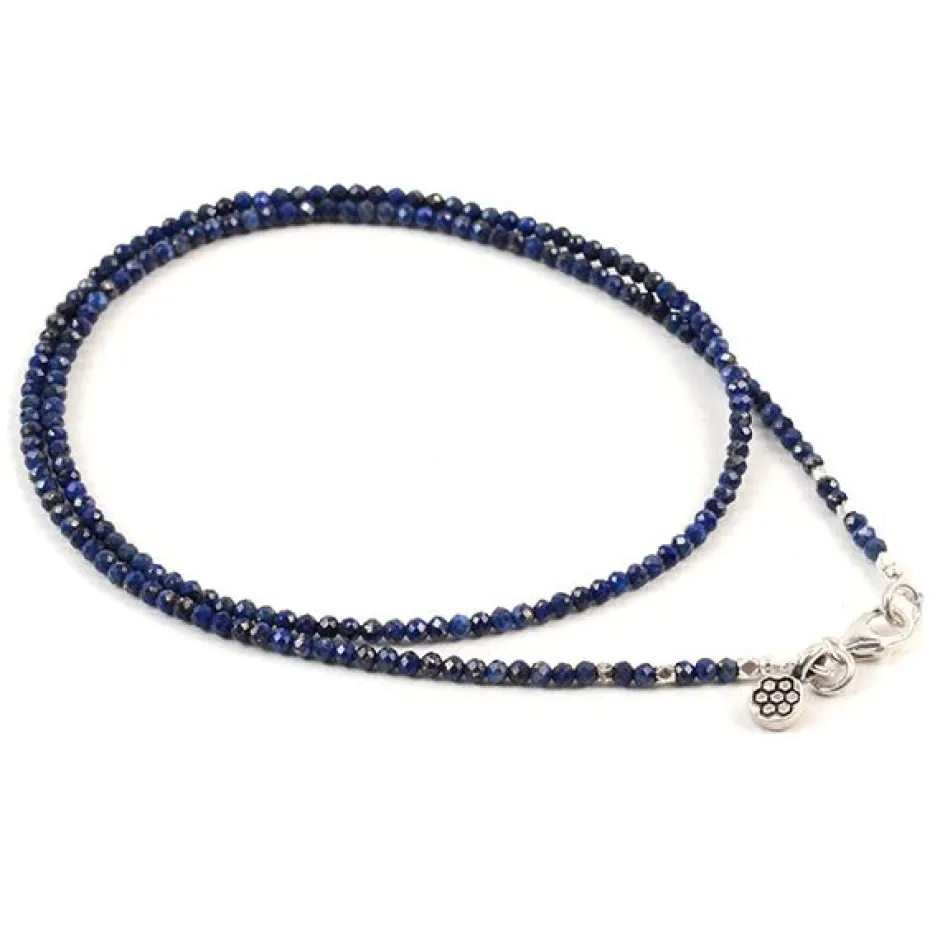 Anklets^PHADUA / Lapis lazuli (2mm) cut bead necklace/anklet blue