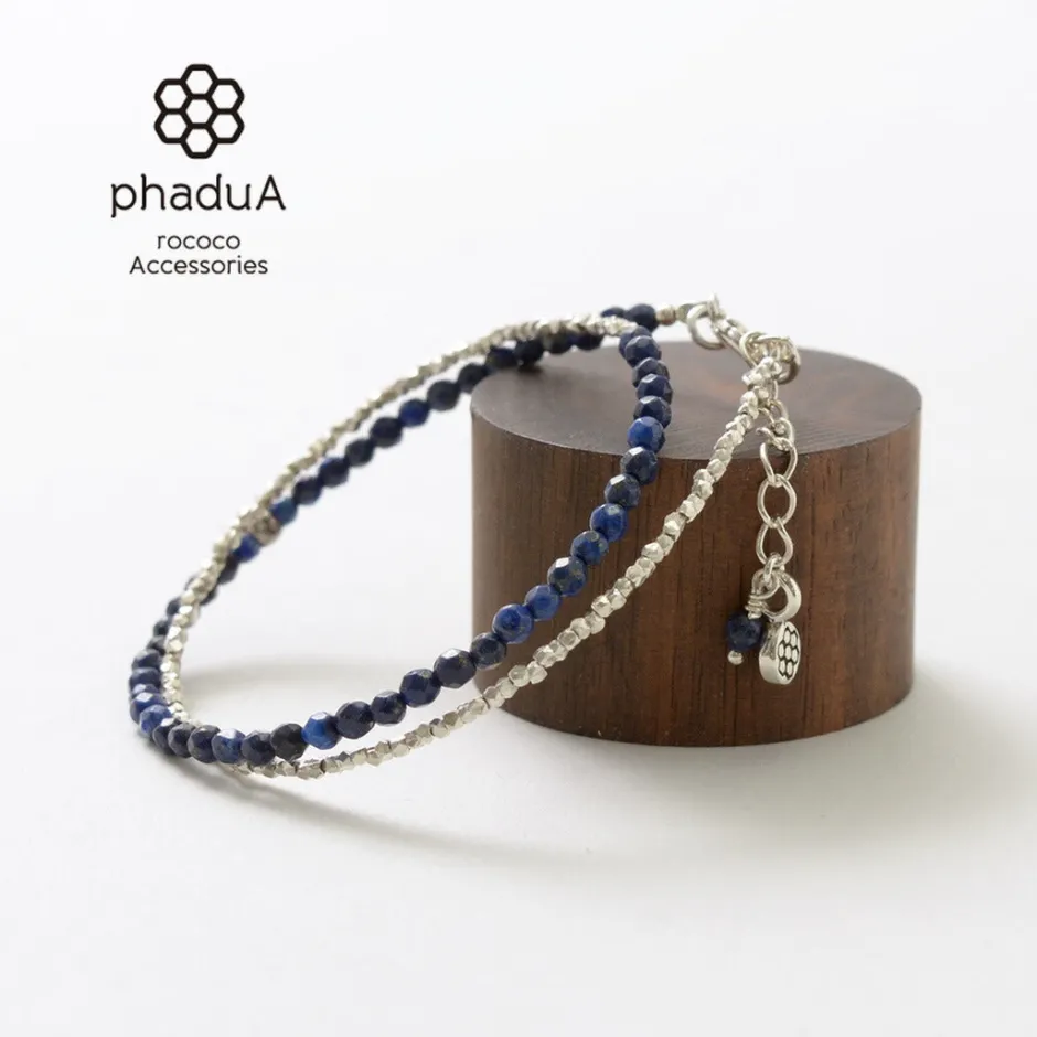 Anklets^PHADUA / Lapis Lazuli W-Wrap Bracelet blue