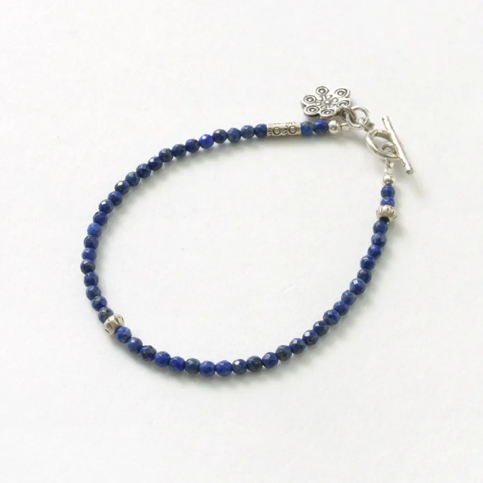 Bracelets^PHADUA / Lapis (3mm) Cut Bead Bracelet blue