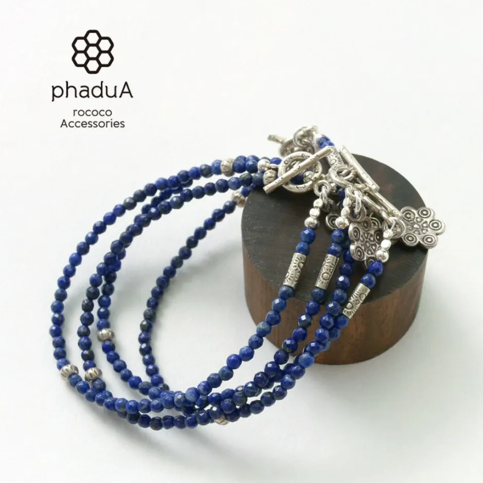 Bracelets^PHADUA / Lapis (3mm) Cut Bead Bracelet blue