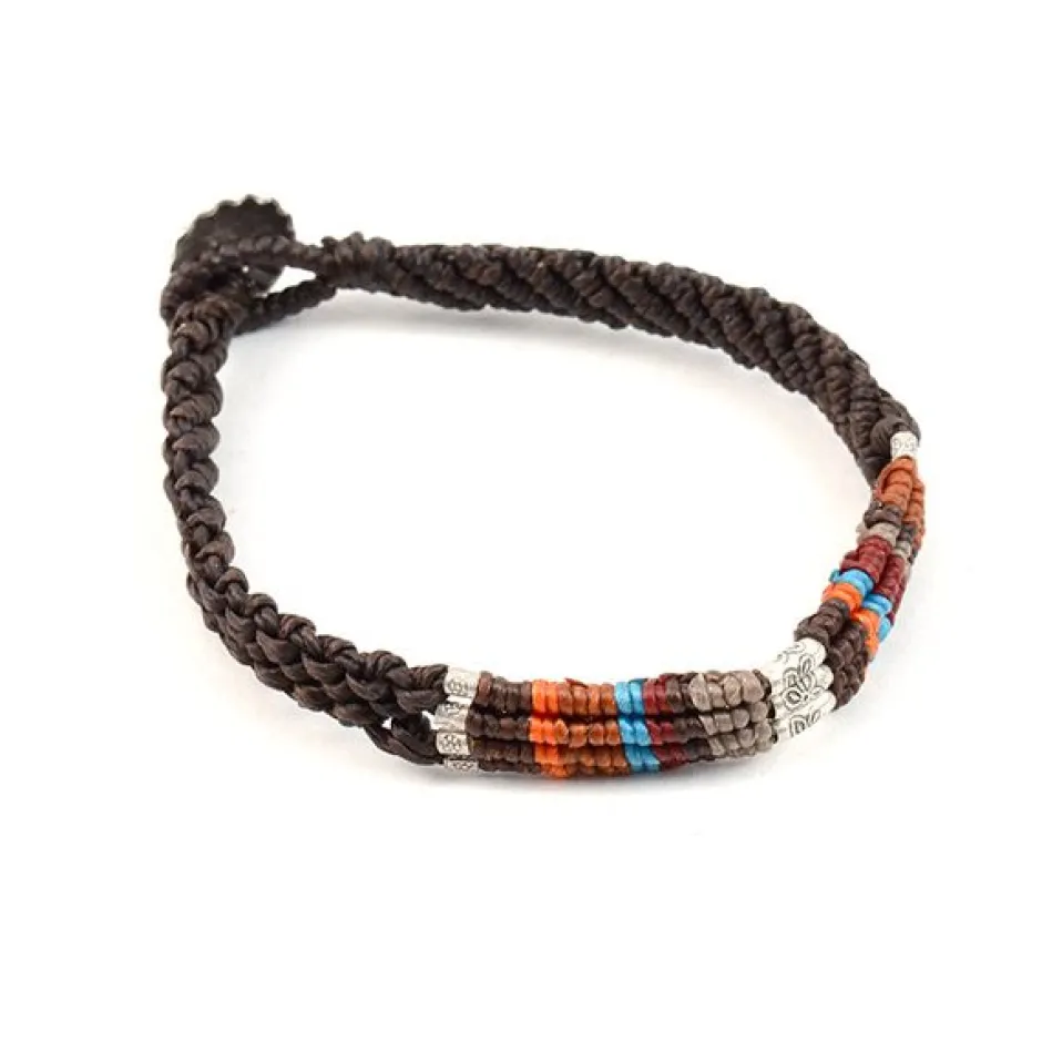 Anklets^PHADUA / Multi Colored Braid Wax Cord Anklet