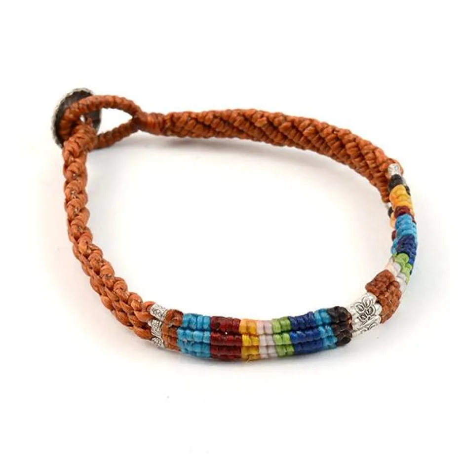 Anklets^PHADUA / Multi Colored Braid Wax Cord Anklet