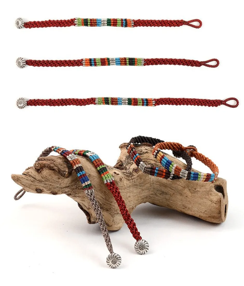 Anklets^PHADUA / Multi Colored Braid Wax Cord Anklet