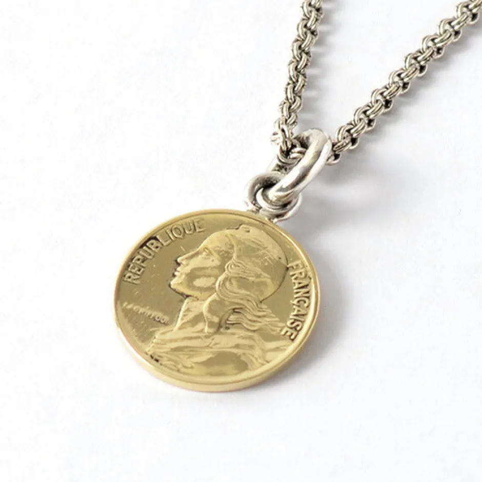 Necklaces^PHADUA / Old Coin Pendant Top FRANCE5 gold