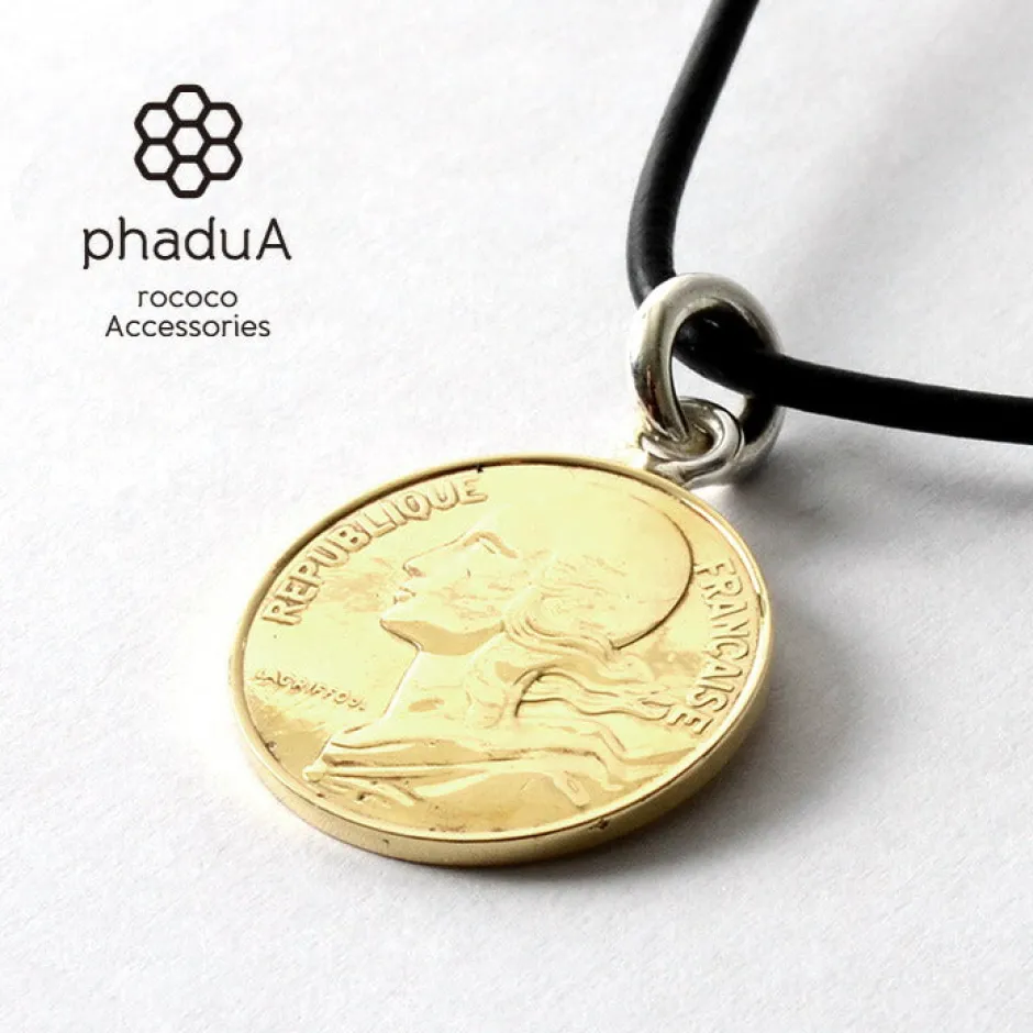 Necklaces^PHADUA / Old Coin Pendant Top FRANCE10 gold