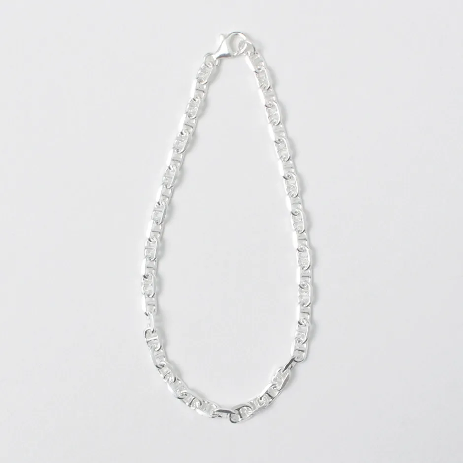 Anklets^PHADUA / Semi solid anchor chain bracelet 925 silver