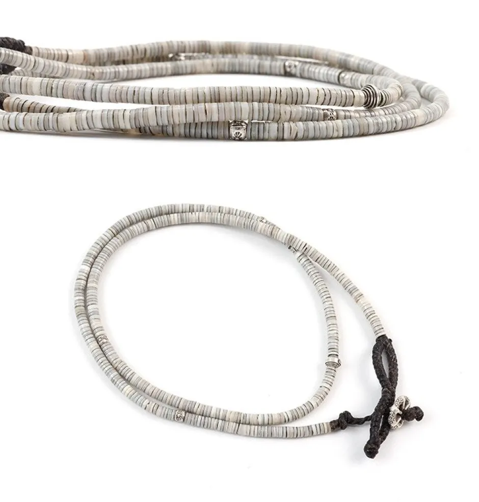 Anklets^PHADUA / Shell Beads / Wax Cord Necklace / Bracelet / Anklet natural
