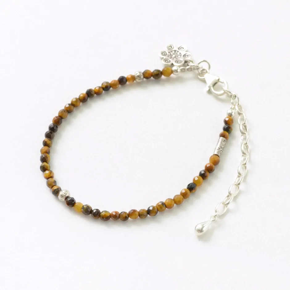 Anklets^PHADUA / Tiger Eye Beaded Anklet yellow