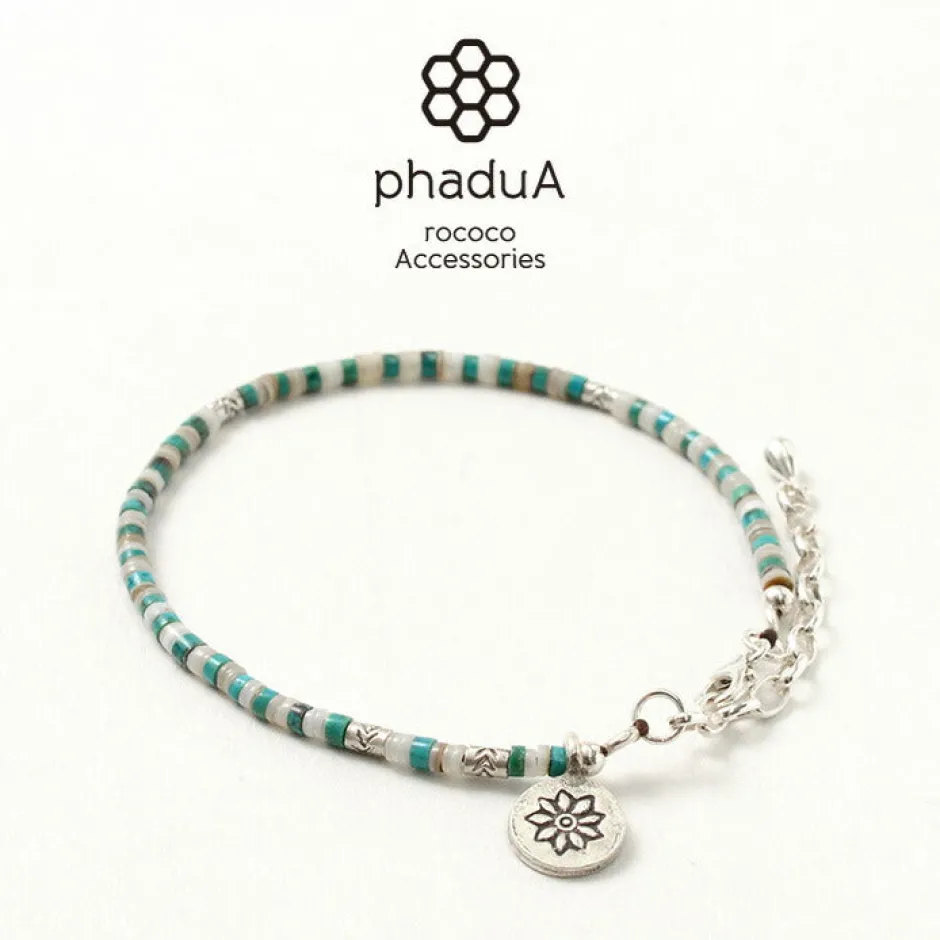 Anklets^PHADUA / Turquoise and Shell Anklet blue