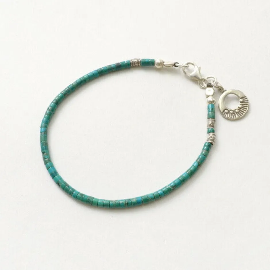 Anklets^PHADUA / Turquoise Bead Anklet blue