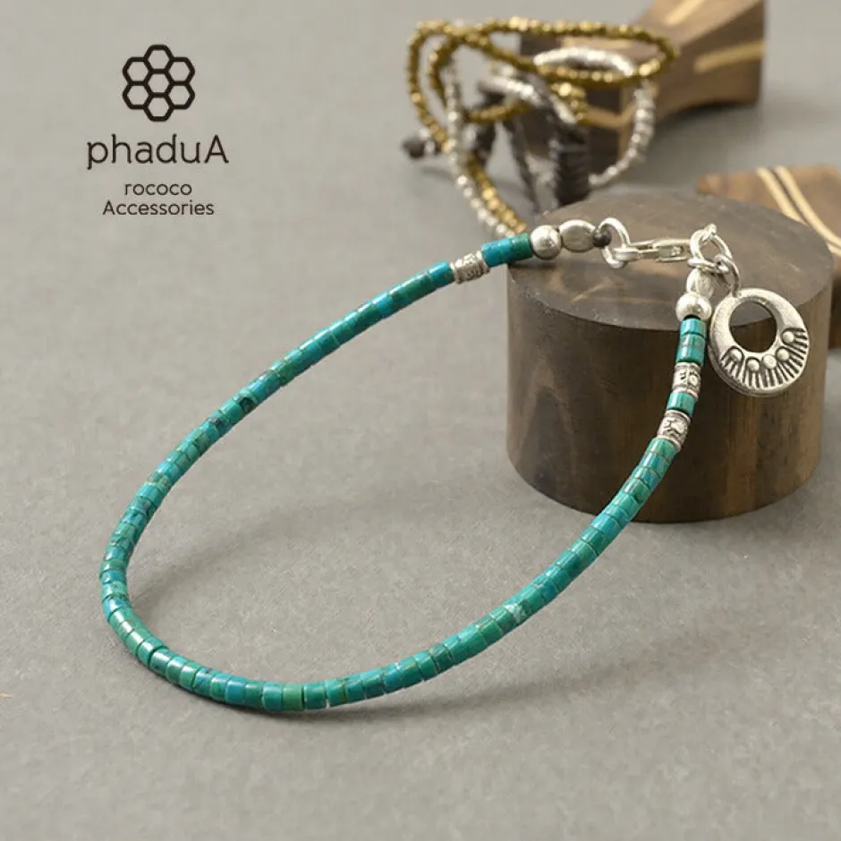 Anklets^PHADUA / Turquoise Bead Anklet blue