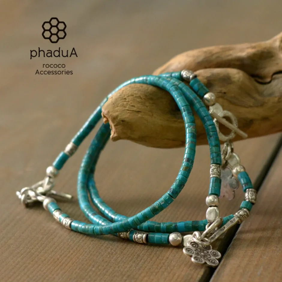 Anklets^PHADUA / Turquoise Bead Bracelet blue