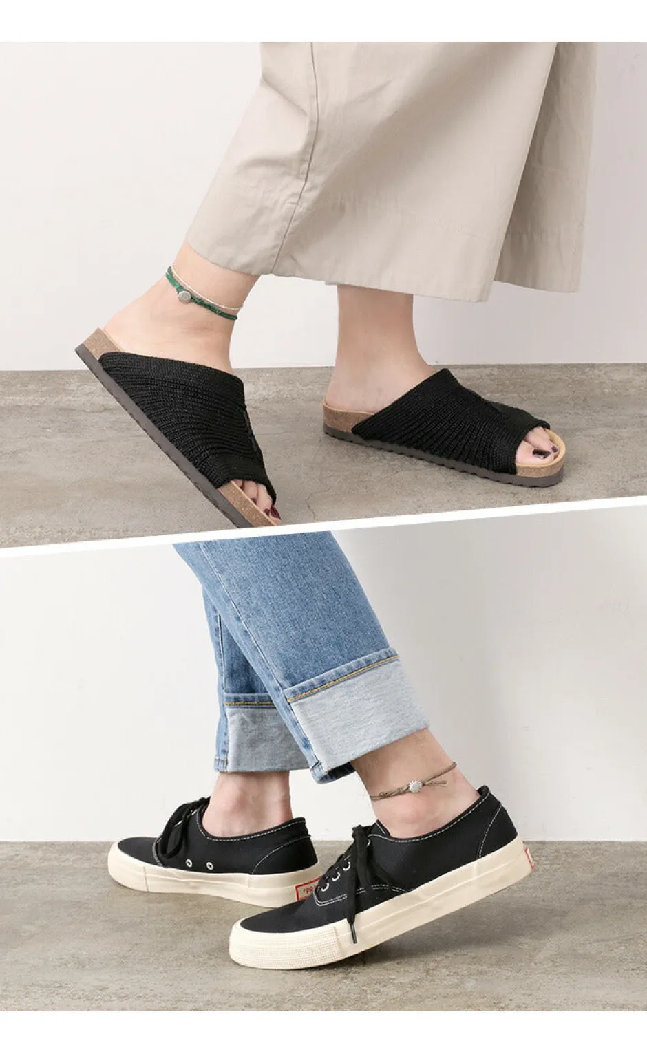 Anklets^PHADUA / Wax Cord Concho Anklet Fishbone Braid