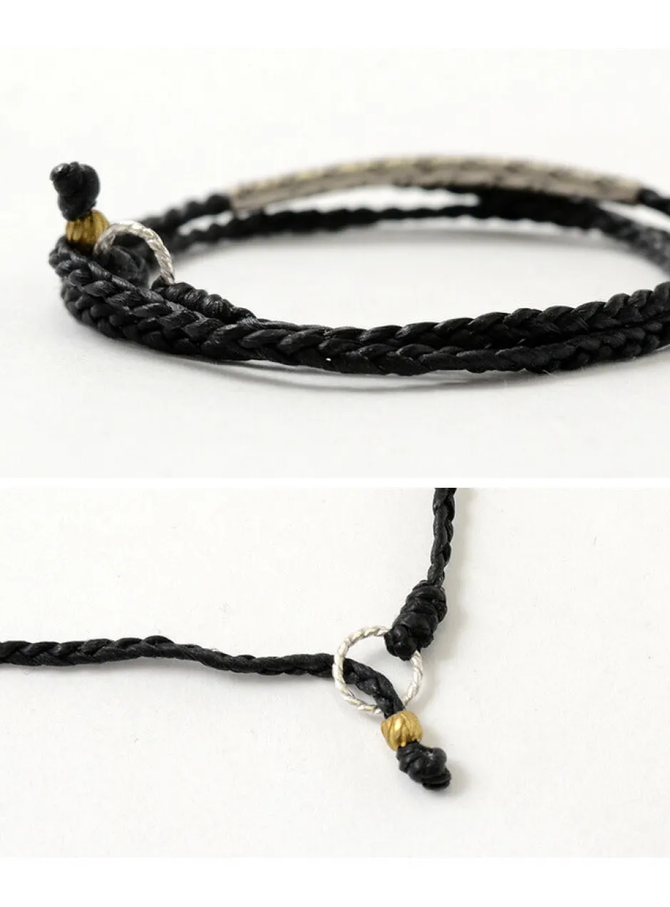 Anklets^PHADUA / Wax Cord Karen Silver Tube Anklet / Bracelet / Necklace