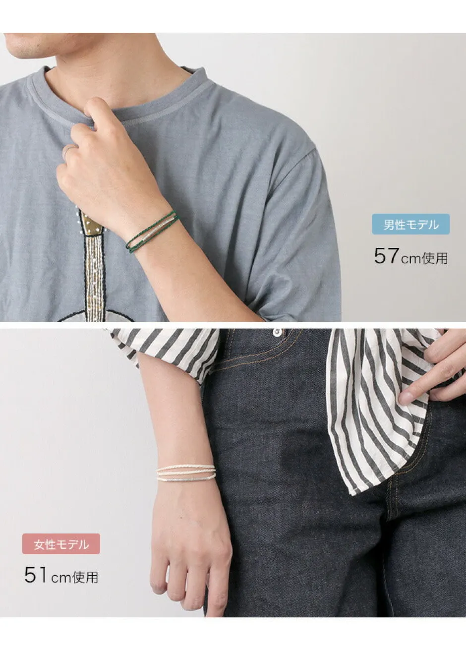 Anklets^PHADUA / Wax Cord Karen Silver Tube Anklet / Bracelet / Necklace
