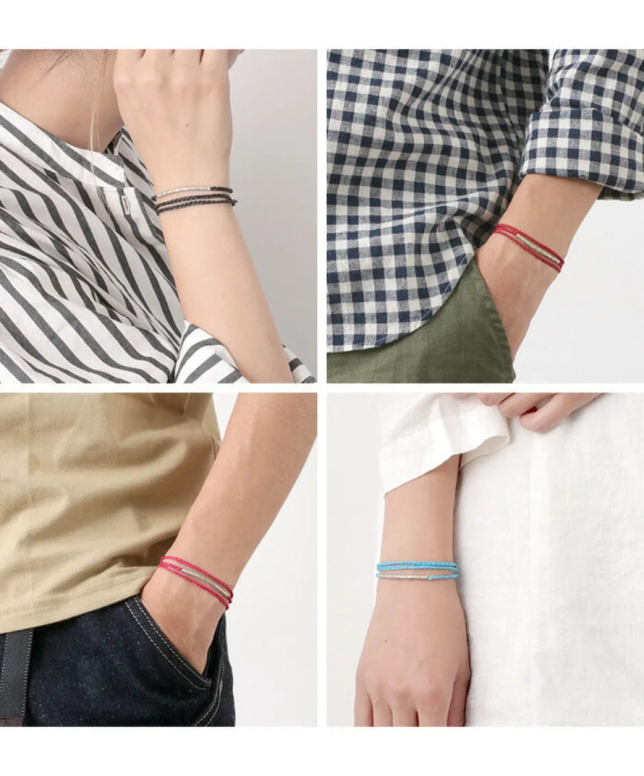 Anklets^PHADUA / Wax Cord Karen Silver Tube Anklet / Bracelet / Necklace