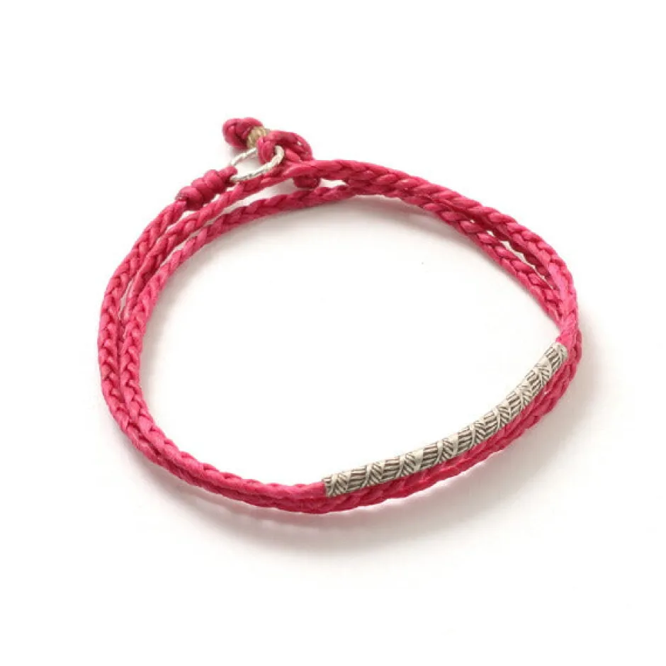 Anklets^PHADUA / Wax Cord Karen Silver Tube Anklet / Bracelet / Necklace