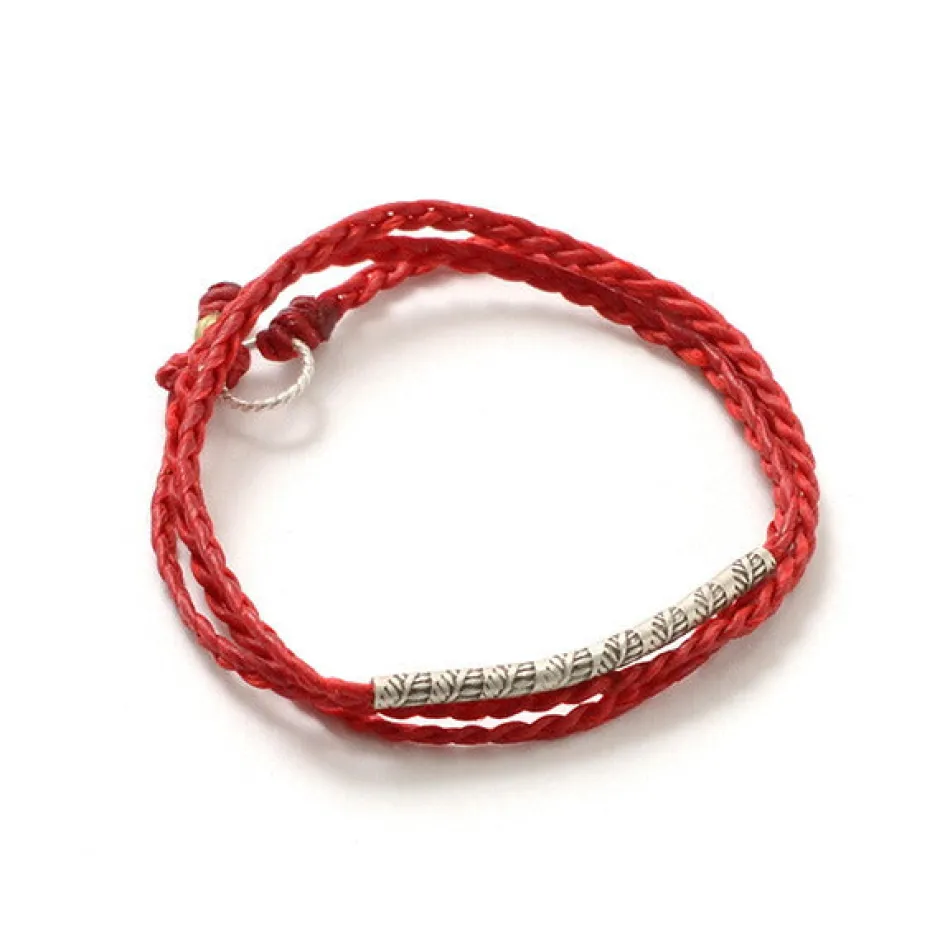 Anklets^PHADUA / Wax Cord Karen Silver Tube Anklet / Bracelet / Necklace
