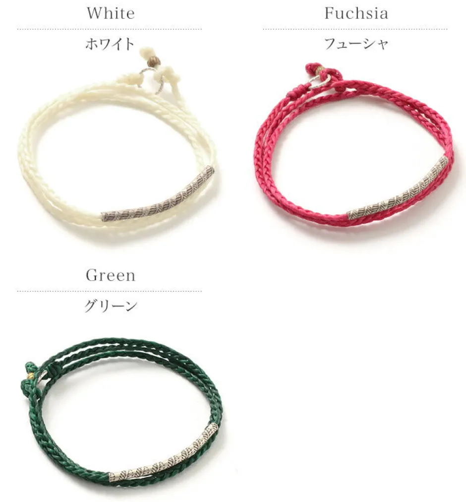 Anklets^PHADUA / Wax Cord Karen Silver Tube Anklet / Bracelet / Necklace