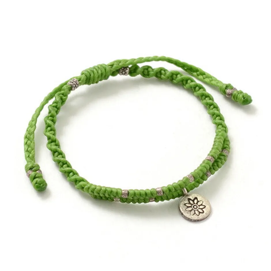 Bracelets^PHADUA / Wax Cord Silver Double-Strand Top Bracelet