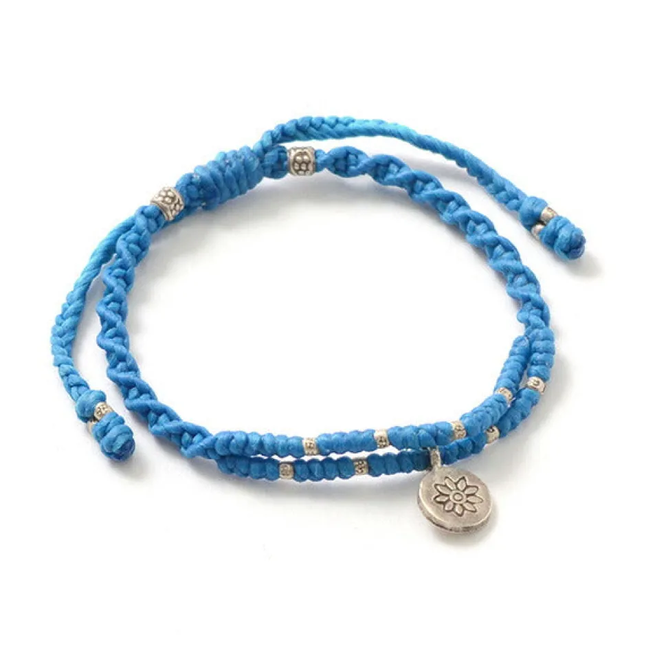 Bracelets^PHADUA / Wax Cord Silver Double-Strand Top Bracelet
