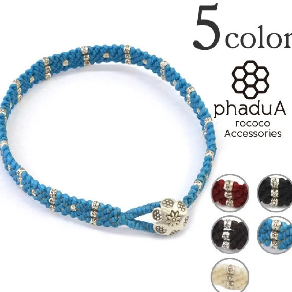 Anklets^PHADUA / Wax Cord Silver Triple Anklet