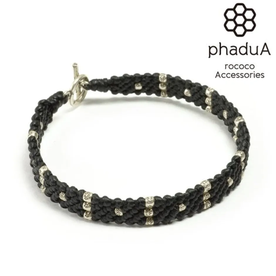 Bracelets^PHADUA / Wax Cord Silver Triple-Strand Bracelet