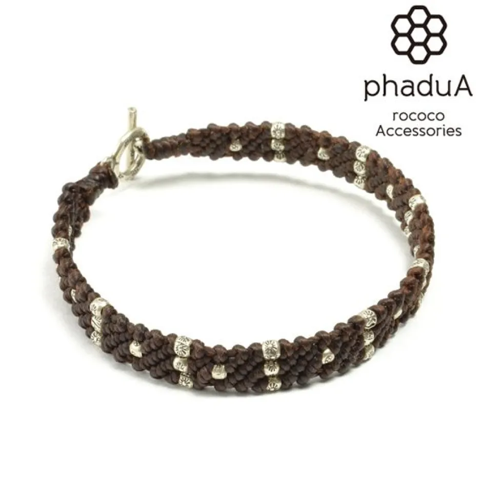 Bracelets^PHADUA / Wax Cord Silver Triple-Strand Bracelet