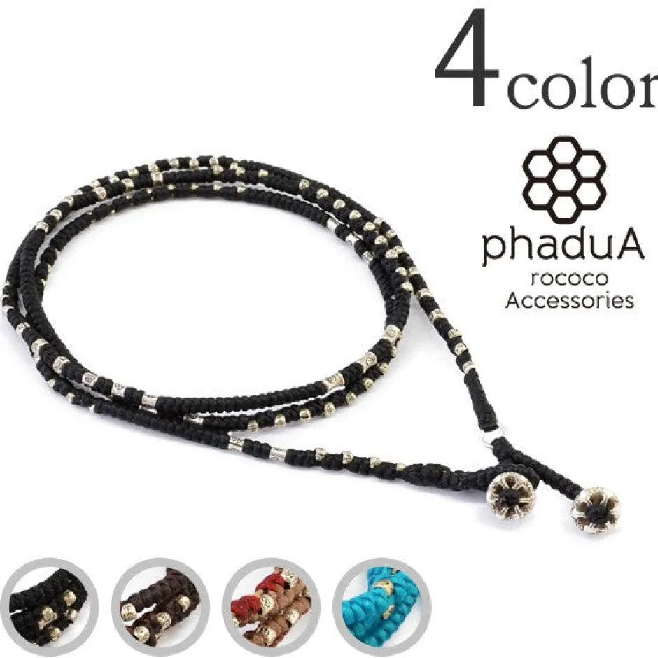 Anklets^PHADUA / Wax Cord Silver Wrap Bracelet/Anklet