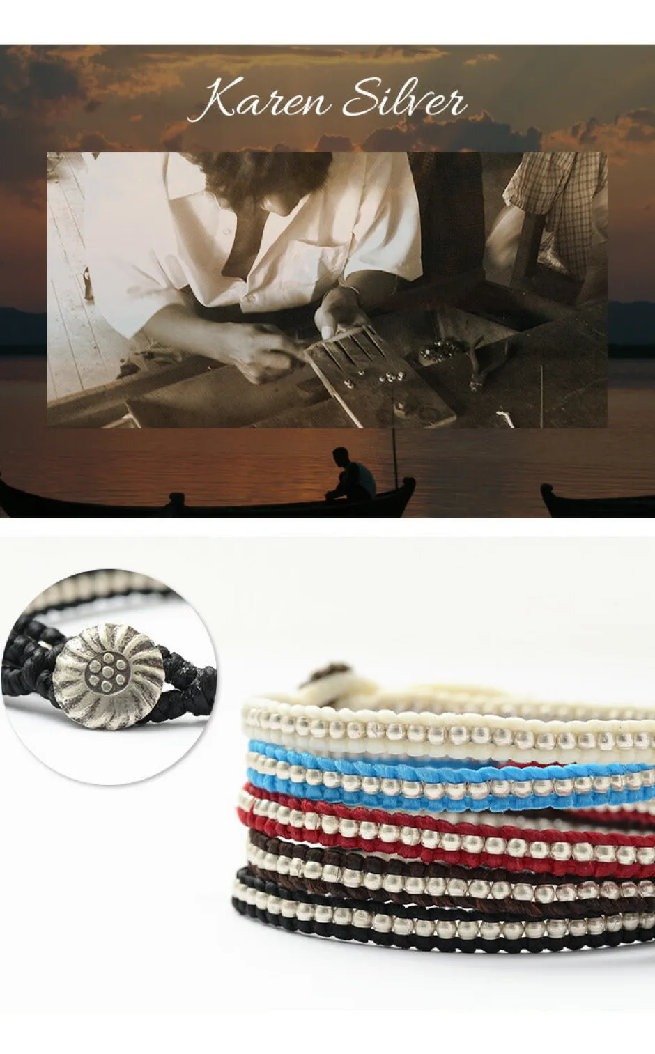 Anklets^PHADUA / Wax cord single strand concho anklet
