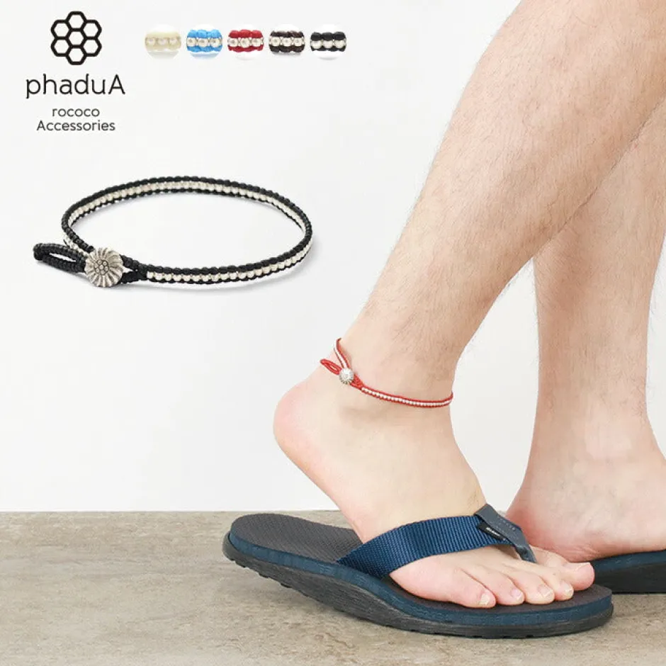 Anklets^PHADUA / Wax cord single strand concho anklet