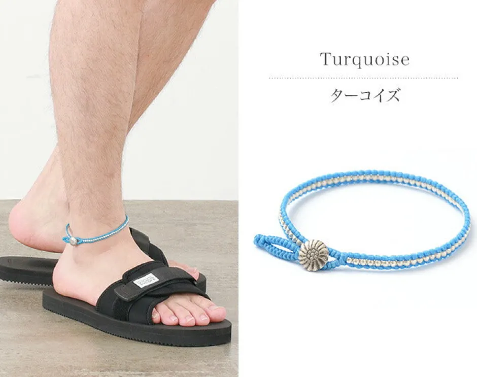 Anklets^PHADUA / Wax cord single strand concho anklet