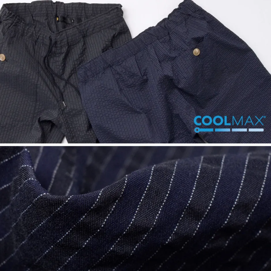 Trousers^RE MADE IN TOKYO JAPAN / Coded COOLMAX seersucker ankle trousers