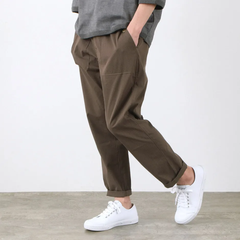 Trousers^RE MADE IN TOKYO JAPAN / Coded COOLMAX seersucker ankle trousers