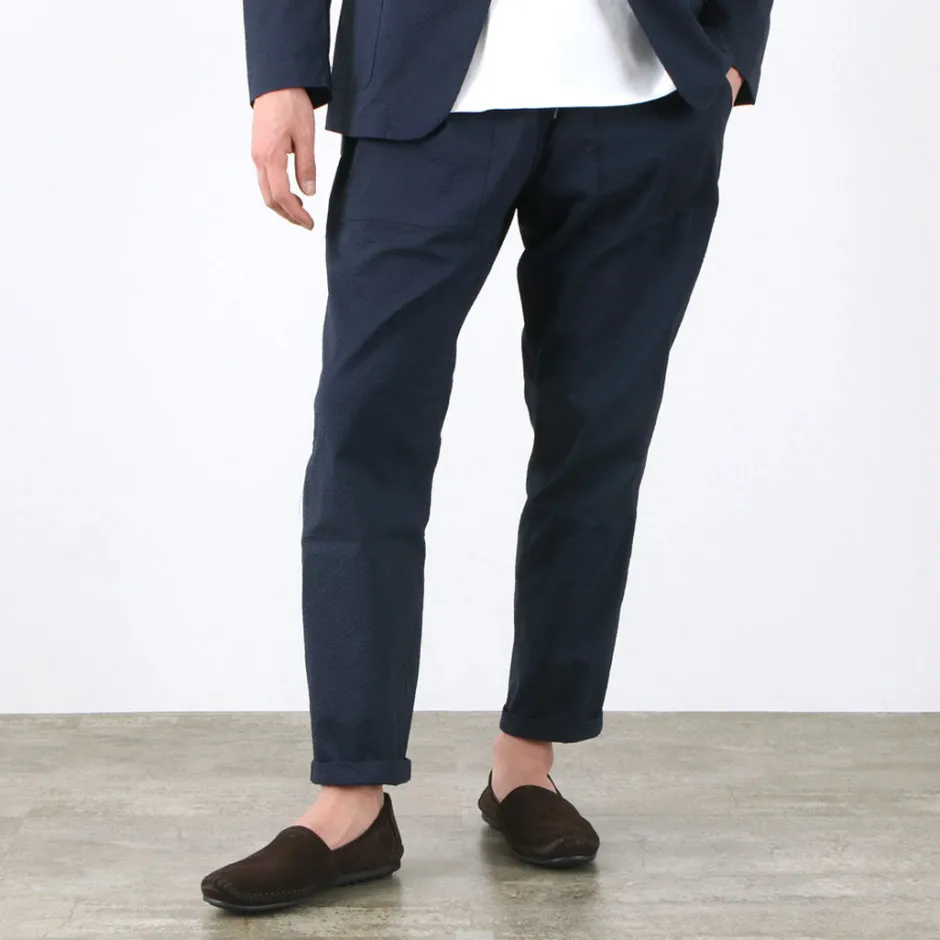 Trousers^RE MADE IN TOKYO JAPAN / Coded COOLMAX seersucker ankle trousers