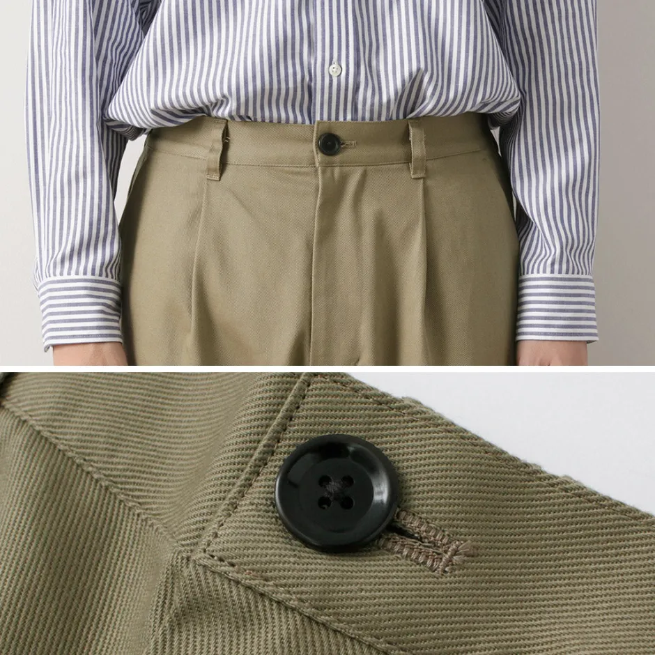 Work Pants & Chinos^RE MADE IN TOKYO JAPAN / Cotton hard twill tuck wide pants
