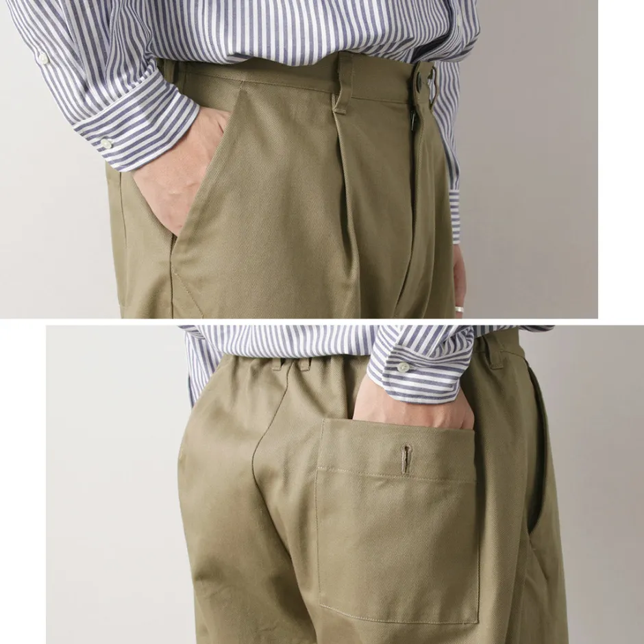 Work Pants & Chinos^RE MADE IN TOKYO JAPAN / Cotton hard twill tuck wide pants