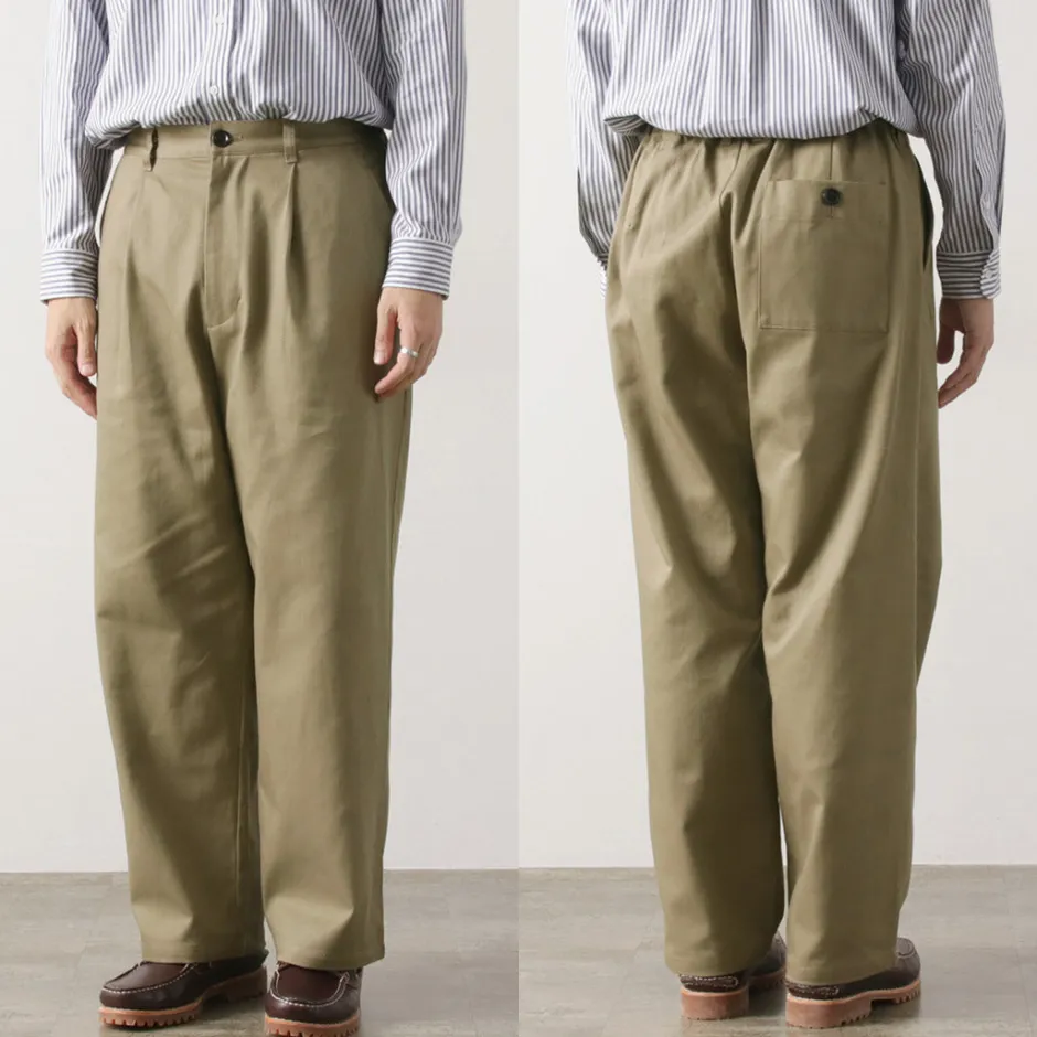 Work Pants & Chinos^RE MADE IN TOKYO JAPAN / Cotton hard twill tuck wide pants