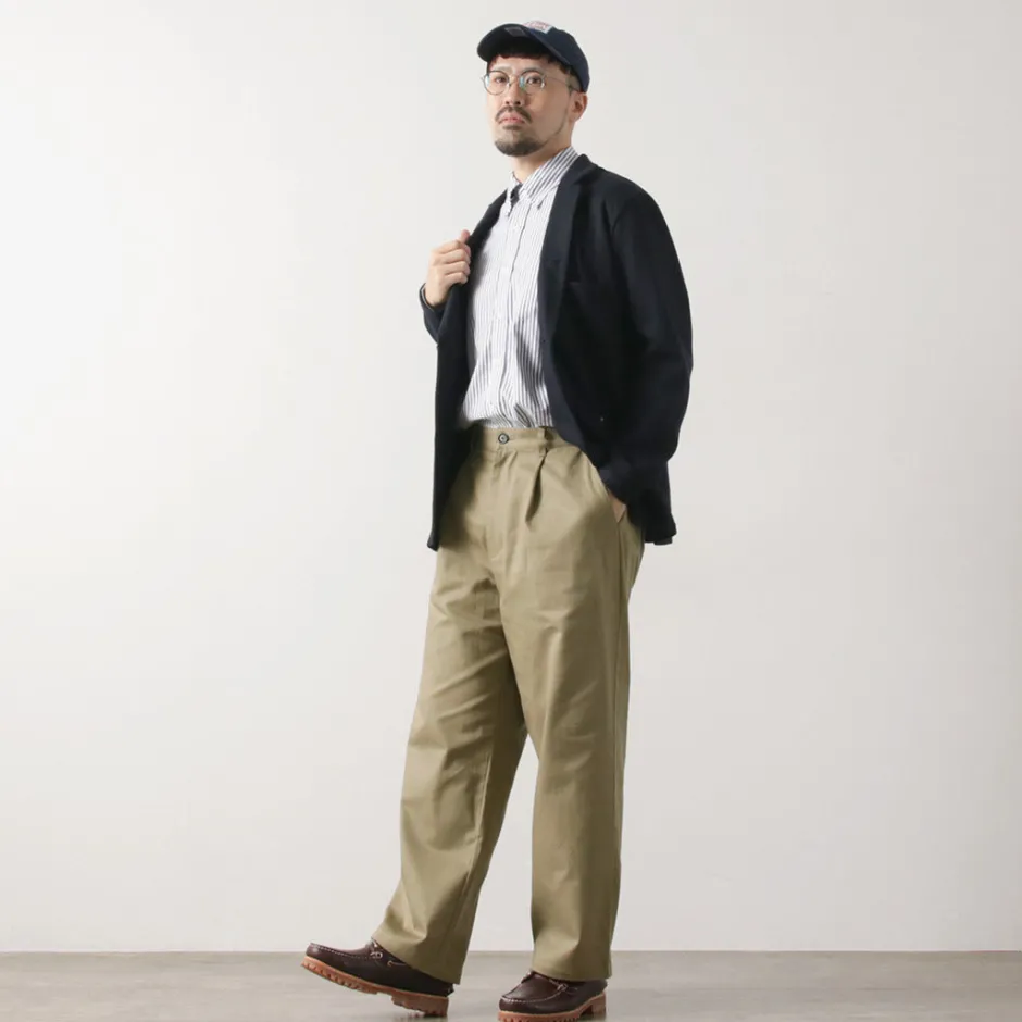 Work Pants & Chinos^RE MADE IN TOKYO JAPAN / Cotton hard twill tuck wide pants