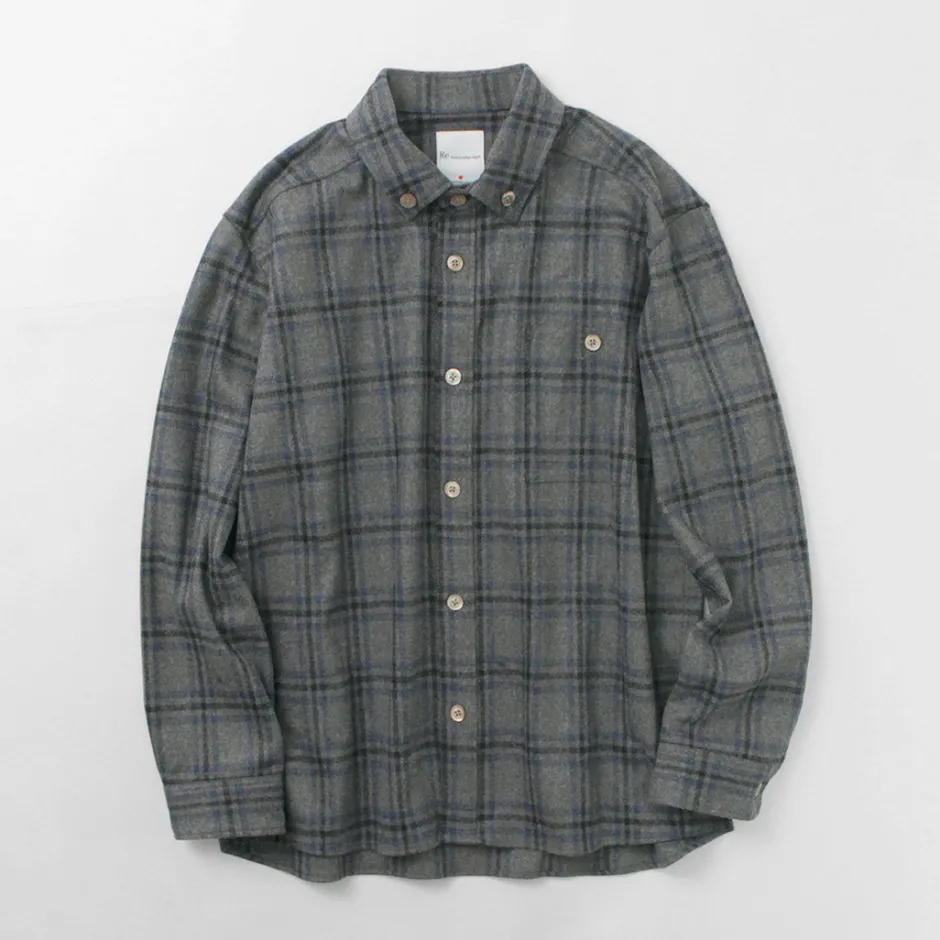 Shirts^RE MADE IN TOKYO JAPAN / Craft Wool Check CPO Button Down Shirt